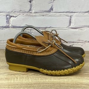 L.L. Bean Boots Rubber Moc Brown Slip On Shoes Wide